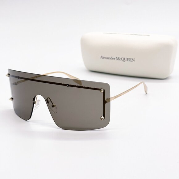 NEW ALEXANDER MCQUEEN AM0412S 002 SHIELD UNISEX SUNGLASSES ALEXANDER MCQUEEN